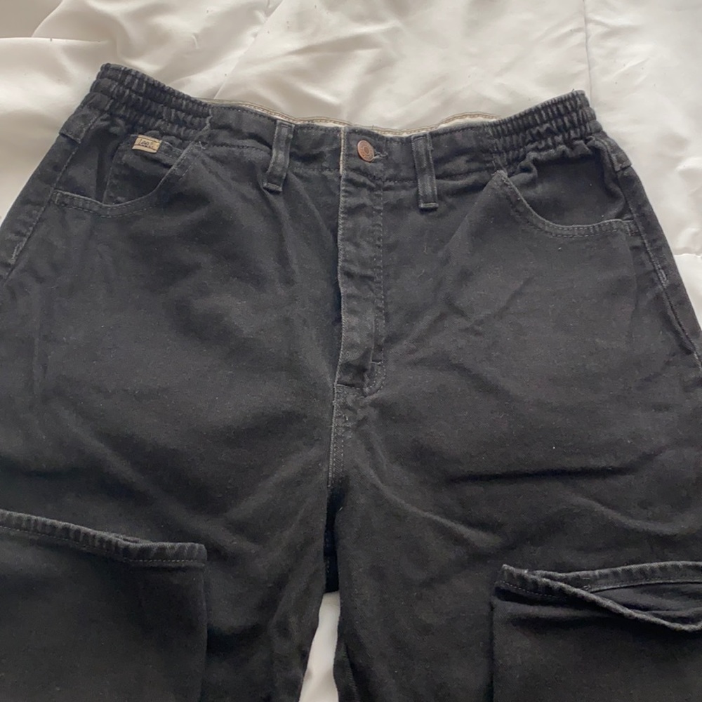 Vintage Lee Black Elastic Waist Mom Jeans